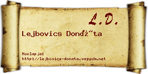 Lejbovics Donáta névjegykártya